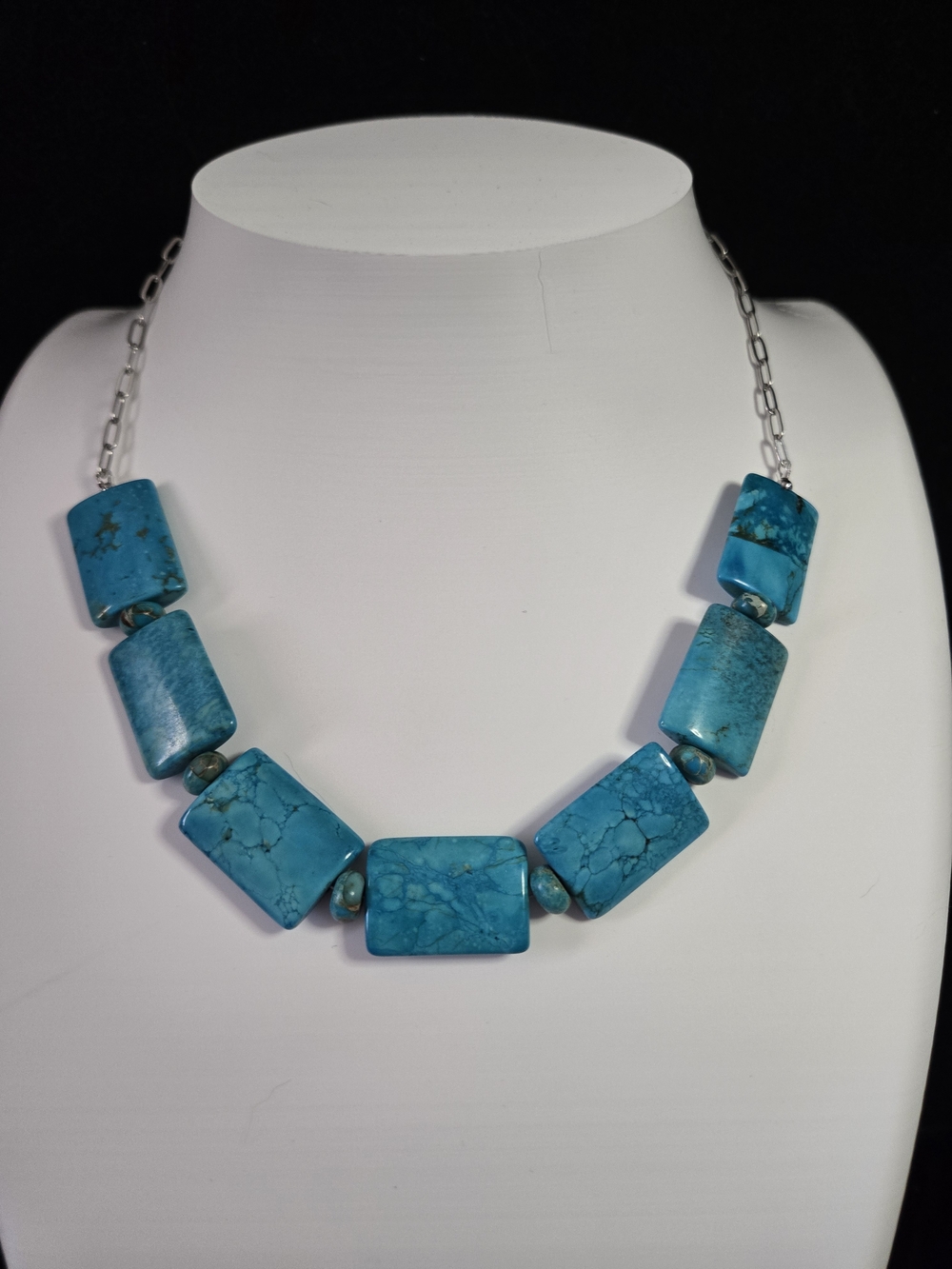 Turquoise Blue Sea Sediment Jasper Necklace